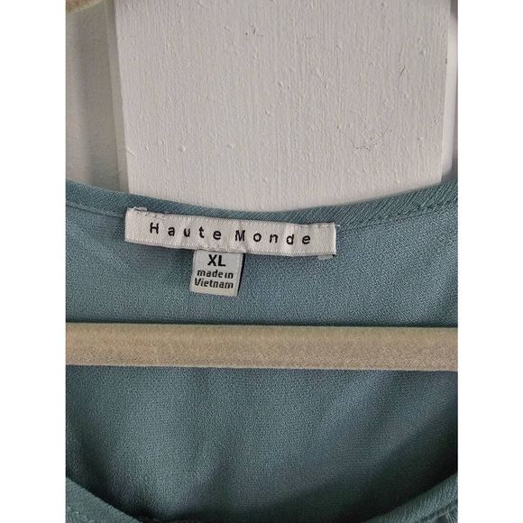 #109 Haute Monde Womens top, moss green, sz XL - Picture 4 of 4